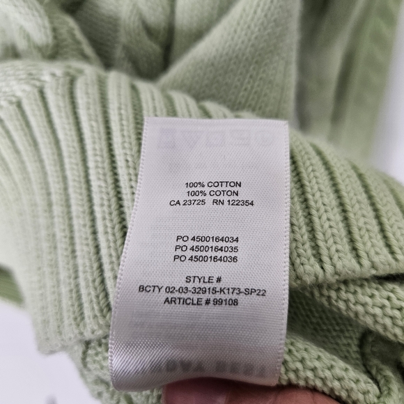 Aritzia Sunday Best Lamora Cardigan Sz 2XS Cable Knit Sweater Green Oversize - Picture 11 of 11